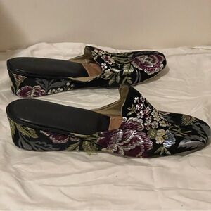 NEW Somersby LAMO brocade jacquard floral old Hollywood vintage house slipper 10
